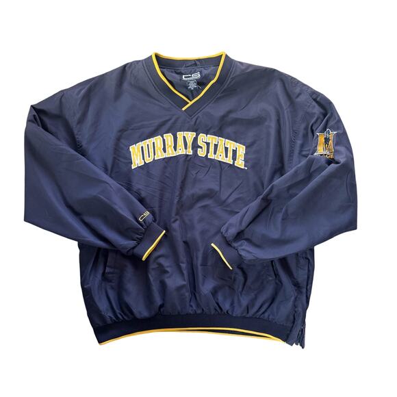 Vtg Murray State Ravers V neck Windbreaker Pullover CS Crable Sportswear Sz XL - Picture 1 of 9